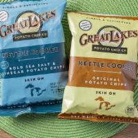 Great Lakes Chips · Skin on, small batch kettle cooked chips from Traverse City, MI.