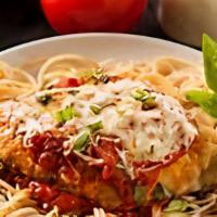 Chicken Parmesan · Chicken topped with spaghetti sauce and mozzarella cheese