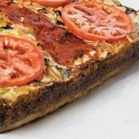 Eastern Market Veggie · Wisconsin brick cheese, onions, green peppers,. mushrooms and sliced tomatoes.