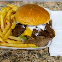 Gyro Steak Burger · with Gyro Sauce