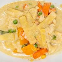Green Curry (Already #2 Spicy) · Spicy. 100% pure coconut milk, bamboo shoots, green peas, bell peppers, carrots and Thai egg...