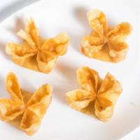 Crab Rongoon (4) · Deep-fried wonton stuffed with a combination of creame cheese and crab meat; served with duc...
