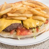 Double Cheeseburger · With lettuce, tomato & American cheese.