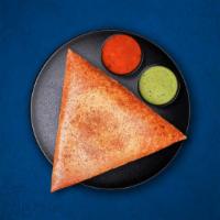 Honest-To-Goodness Dosa  · A thin crepe made from a fermented batter of lentils and rice. Served with lentil soup, hous...