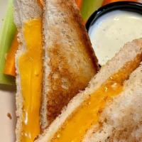 Kidz Grilled Cheese · American cheese. Served with choice of tater tots, applesauce or veggies and dip.. NOTE: Kid...
