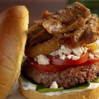 Gyro Burger · 1/2 lb Prime Beef Patty | Gyros | Onions | | Tomatoes | Cucumber | Tzatziki Sauce | Brioche ...