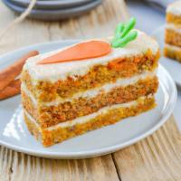 Carrot Cake · Moist cake, spiced with cinnamon and frosted with cream cheese.