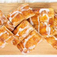 Cinnamon Stix · Sprinkled with cinnamon and Sugar, Drizzled with Icing and Caramel. Add additional charge fo...