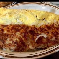 Steak & Cheese Omelette · Chopped NY strip of steak onion, green peppers and American cheese.