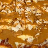 Holy Pizza · Fried chicken and drizzled with our special holy sauce.