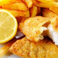 Fish Fry (3) · Serves with french fries and coleslaw.