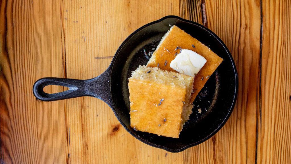 Common Cornbread · served with lavender honey butter