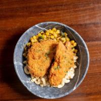 Vegan Plant Based Bowl · J Cole Cauliflower mash, Cajun corn and vegan fried chicken