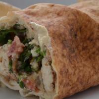 Super Chicken Sandwich · Chicken shawarma with hommous and tabbouleh