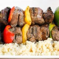 Shish Kabob · Chunks of beef tenderloin marinated and char-broiled to your taste.