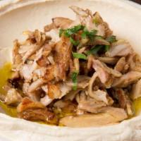 Hummus With Shawarma · Choice of marinated char-broiled chicken or beef.