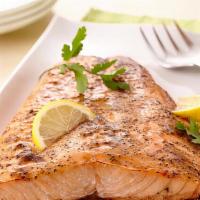 Salmon Fillet · Grilled salmon with fresh tomatoes.