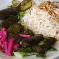 Grape Leaves · Vegetarian or lamb, served with a side of yogurt.