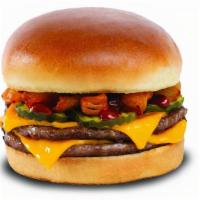 Western Steakburger · 1/3 lb. Premium Black Angus Steakburger patty, Honey BBQ sauce, pickles, beer battered onion...