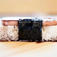 Musubi [*Gf] · SPAM (Glazed with our Sweet Soy)  + White Sushi Rice + Nori Seaweed Wrap.