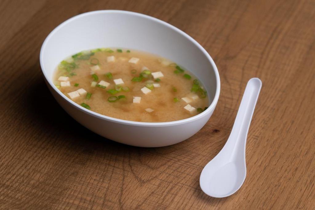 Miso Soup [Gf] · Scratch-Made Miso & Dashi Broth + Tofu + Wakame Seaweed + Scallions.