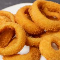 Onion Rings · Sweet colossal onion rings battered, breaded and fried.