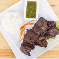 Thai Beef Jerky & Sticky Rice · 100% USDA Beef Tenderloin Marinated in our homemade Thai  Marinade sauce.
Served with Sticky...