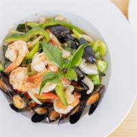 Seafood Basil · Stir Fried Shrimp, Squid, Mussels, Bell Peppers, Onions and Fresh Basil.
Stir Fried in our H...