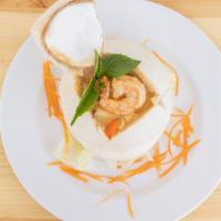 Young Coconut Curry · Coconut meat (sliced from a whole fresh young Thailand coconut),  red curry, coconut milk, e...