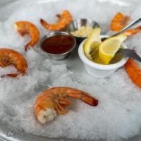 P&E Shrimp (6) · Jumbo peel and eat shrimp served on a bed. of ice with Kilkenny’s cocktail sauce and. horser...