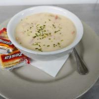 Clam Chowder · A classic blend of potatoes, onions, bacon and fresh water clams in creamy chowder.