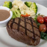 Sirloin · A 10 oz. sirloin grilled or blackened to order. Topped with Irish whiskey mushroom sauce.