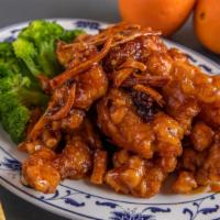 Lunch Orange Sauce 陈皮 · Hot N Spicy, Orange peel,  Chef's special sauce, broccoli and your choice of protein.