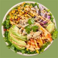 Southwest Chicken Salad · *LIMITED TIME* roasted chicken, avocado, sweet peppers, red onion, + roasted corn ensalada o...