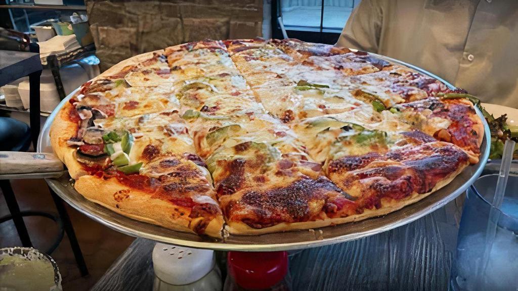Veggie Special Pizza · artichoke, black olives, zucchini, onion, and mushroom on thin crust.

Our specialty pizzas are uniquely created with taste in mind. Deletions are okay, no substitution or adding toppings.