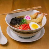 Miso Ramen · Homemade pork and chicken broth with miso-based soup, bamboo, sesame seed, half soft-boiled ...