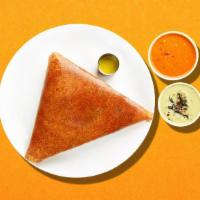 Ghee Roasted Lentil Crepe · Thin rice crepe made on hot pan spread with two tea spoon of ghee over the dosa, cover and r...