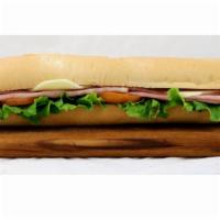 Ham & Cheese Sub · Ham off the bone with swiss cheese on Turano Sub Bread. Comes with Lettuce, Tomato, and mayo...