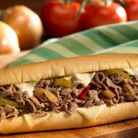 Philly Cheesesteak Steak · Cheese, Green Pepper, onion and Mayo
comes with fries