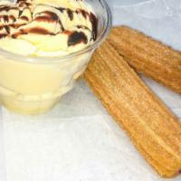 Churros Sundae · plain churro with your choice of ice cream.

Ice cream flavor
vanilla -chocolate-strawberry