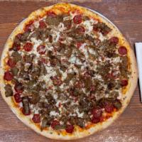 Meat Lovers · Gyro meat, beef pepperoni, beef sausage