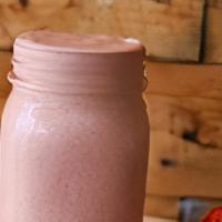 Pb&J Protein Smoothie · Organic Strawberry, Organic Peanut Butter, Banana, Organic Protein, Organic Almond Milk