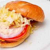 Southwest Burger · American Cheese, Chipotle Mayo, Jalapenos, Lettuce, Tomato & Onions.