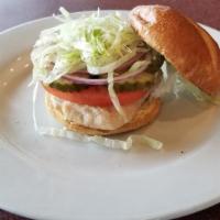 Grilled Chicken Sandwich · Pickles, Tomato, Lettuce, Onions & Mayo.