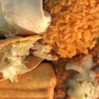 #3 American Combo   · 1 Small Ground Beef Chimichanga, 1 Small Chicken Burrito, 1 Hard Shell Taco with Shredded Be...