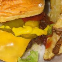 Cheese Burger · Lettuce, tomato, onion, pickle, ketchup, and mustard