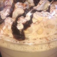 Ice Cream Frappé · Organic vanilla bean ice cream, milk, double shot espresso, and flavoring of your choice ble...