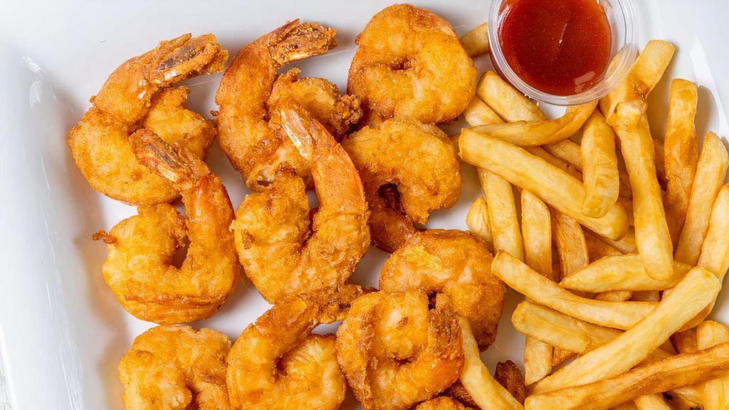 10 Jumbo Shrimp · Includes fries and coleslaw.