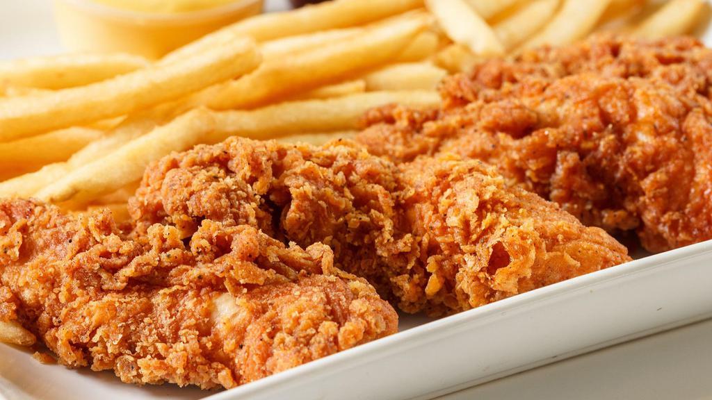 Chicken Tenders (30 Pcs)  · Fries and 2 lt drink.