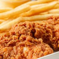Chicken Tenders (50 Pcs) · Fries and 2 lt drink.